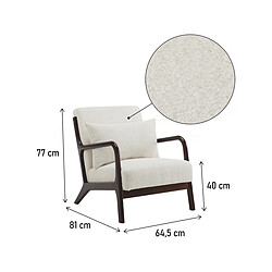 Avis palozi home Fauteuil bouclette style scandinave en bois Clinton - Blanc