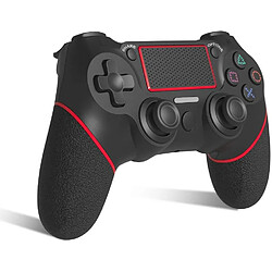 Chrono [Édition 2021] Remplacement Chronus T pour manette PS-4, manette sans fil pour Ps-4/Pro/3/Slim/PC, manette de jeu à écran tactile avec double vibration et fonction audio, câble USB pour indicateur LED(Rouge)