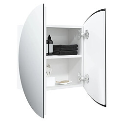 Acheter vidaXL Armoire de salle de bain miroir rond et LED Blanc 47x47x17,5 cm