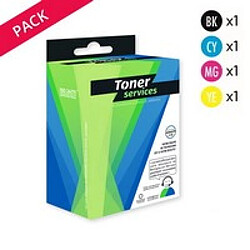 TONER SERVICES Compatible Canon BCI3 Pack 4 Cartouches Noir 4479A002