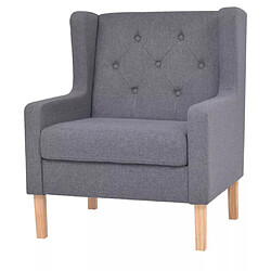 Helloshop26 Fauteuil chaise siège lounge design club sofa salon tissu gris 1102324