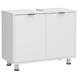 FMD Meuble de salle de bain sous évier 70x32,9x49,5 cm blanc