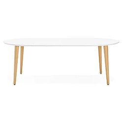 Avis Alterego Table à dîner ronde extensible 'IGLOU' style scandinave - 120(220)x120 cm