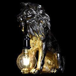 Items France Lampe à poser lion doré 35.5 cm