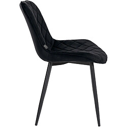 Acheter Decoshop26 Lot de 4 chaises de salle à manger en tissu velours confortable noir pieds métal noir couture losange CDS10428