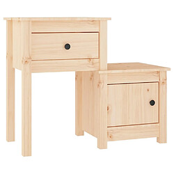 Maison Chic Table de chevet, Table de Nuit, Meuble de Rangement 79,5x38x65,5 cm Bois de pin massif