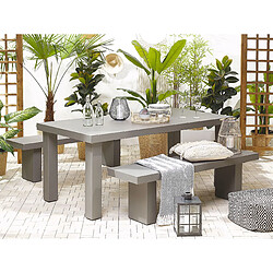 Beliani Table de jardin 180 x 90 cm Béton Gris TARANTO