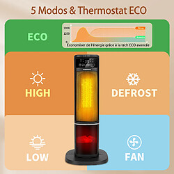 Avis Aigostar Chauffage d'appoint avec Flamme 3D, 2000W Radiateur Electrique - Ayden