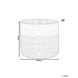 Avis Beliani Lot de 2 paniers en coton beige et blanc d 52 cm ARDESEN
