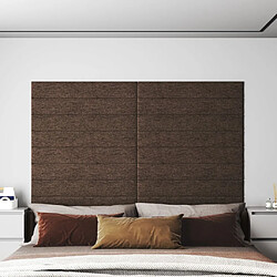 vidaXL Panneaux muraux 12 pcs Marron 90x15 cm Tissu 1,62 m²