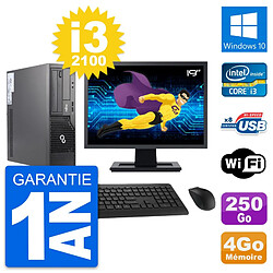 PC Fujitsu E500 DT Ecran 19" Intel i3-2100 RAM 4Go Disque 250Go Windows 10 Wifi - Occasion