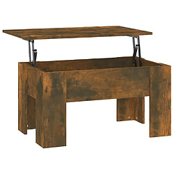 Maison Chic Table basse,Table Console Table d'appoint, Table pour salon Chêne fumé 79x49x41 cm Bois d'ingénierie -MN57399 pas cher