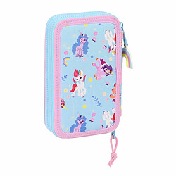 Plumier double My Little Pony Wild & free 12.5 x 19.5 x 4 cm Bleu Rose (28 pcs) pas cher