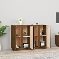 Avis Maison Chic Buffet,Meuble de Rangement,commode pour salon,Cuisine Marron miel 120x35x80 cm Bois massif de pin -MN43961