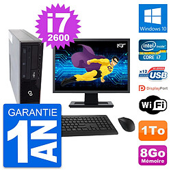 PC Fujitsu E910 DT Ecran 19" Intel i7-2600 RAM 8Go Disque 1To Windows 10 Wifi - Occasion