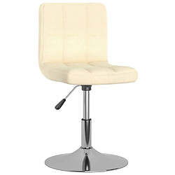 vidaXL Tabouret de bar pivotant Crème Tissu