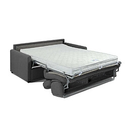 Inside 75 Canapé convertible LUXIA matelas 16cm système express sommier lattes 160cm microfibre graphite pas cher