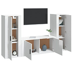 Avis Maison Chic Ensemble de meubles TV 3 pcs pour salon - Blanc brillant Bois d'ingénierie -MN28123