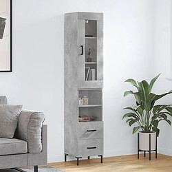 Maison Chic Buffet,Meuble de Rangement,commode pour salon,Cuisine Gris béton 34,5x34x180 cm Bois d'ingénierie -MN93308