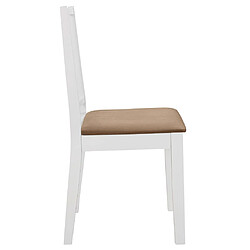 Avis vidaXL Chaises à manger avec coussins lot de 4 blanc bois solide