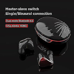 Universal Véritable bouchon d'oreille Bluetooth sans fil (intra-auriculaire), étanche IPX7, casque stéréo Hifi, 200 heures de rechange