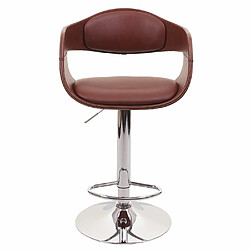 Mendler Tabouret de bar HWC-A47b, chaise de bar tabouret de comptoir, design rétro, bois simili cuir ~ marron