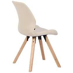 Avis Decoshop26 Lot de 2 chaises de salle à manger en tissu crème style scandinave pieds bois CDS101129