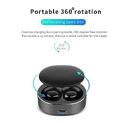 Avis Wewoo Mini écouteur stéréo Bluetooth V5.0 avec réduction de bruit portable boîtier charge à rotation 360 degrés (noir)