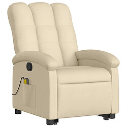 Avis Maison Chic Fauteuil Relax pour salon, Fauteuil inclinable de massage Crème Tissu -GKD70506