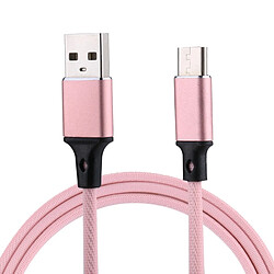 Wewoo Câble rose pour Samsung Galaxy S8 et S8 + / LG G6 / Huawei P10 P10 Plus / Xiaomi Mi 6 Max 2 autres Smartphones 1m 2A Sortie USB vers USB-C / Type-C Nylon Weave de synchronisation de données de style,