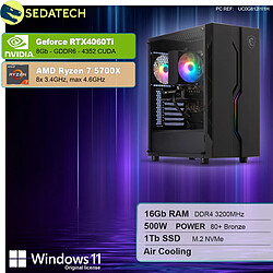 Sedatech PC Gamer • AMD Ryzen 7 5700X • RTX4060Ti • 16Go RAM • 1To SSD M.2 • Windows 11