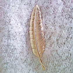 Avis Vintage Alloy Feather Broche en forme de feuille Broche Pin's Corsage Breastpin Gold