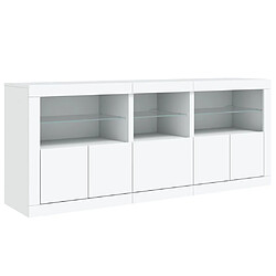 Acheter vidaXL Buffet avec lumières LED blanc 162x37x67 cm