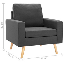 vidaXL Fauteuil gris foncé tissu pas cher