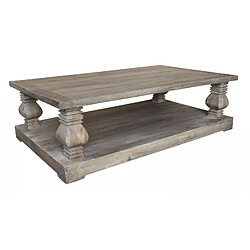 BOIS & CHIFFONS Table basse rectangulaire double plateau | Manguier Empereur 