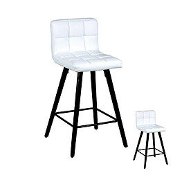 Dansmamaison Duo de tabourets de bar Blanc - NUF Duo de tabourets de bar Blanc - NUF - L 39 x l 43 x H 91 cm