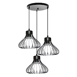 Stoex Plafonnier Vintage À 3 Lumières Suspension Lustre Industrielle Noire Simple Lustre Rétro Créatif Pour La Décoration Intérieure 