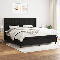 vidaXL Sommier à lattes de lit avec matelas Noir 200x200 cm Tissu