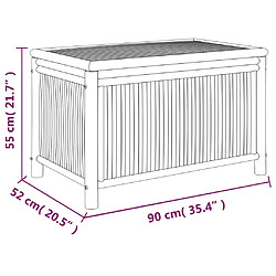 vidaXL Boîte de rangement de jardin 90x52x55 cm Bambou pas cher