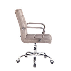 Avis Decoshop26 Fauteuil de bureau sur roulettes hauteur réglable pivotant accoudoirs en tissu taupe 10_0002476