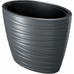 Pot de fleurs 56L avec insert Maze 2en1 ovale anthracite 