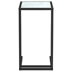 Avis Maison Chic Table d'appoint | Table Basse ordinateur Marbre blanc 50x35x65cm Verre trempé -GKD99060