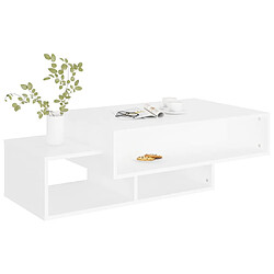 Avis vidaXL Table basse Blanc 105x55x32 cm Bois d’ingénierie