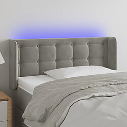 Maison Chic Tête de lit scandinave à LED,meuble de chambre Gris clair 83x16x78/88 cm Velours -MN58487