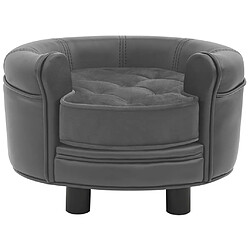 Maison Chic Niche Canapé,Lit pour chien | Panier couchage pour chien Gris 48x48x32 cm Peluche et similicuir -GKD92796