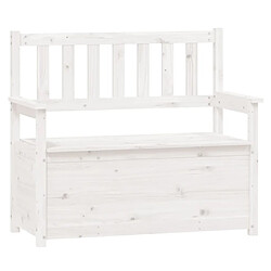 vidaXL Banc Blanc 112,5x51,5x96,5 cm Bois de pin massif