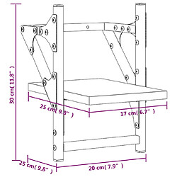 vidaXL Étagères murales avec barres 2 pcs sonoma gris 20x25x30 cm pas cher