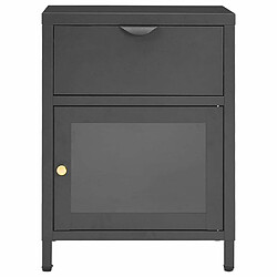 Avis Maison Chic Table de chevet,Table de nuit,Table d'appoint pour salon Anthracite 40x30x54,5 cm Acier et verre -MN35866