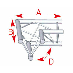 57ASX22 / Angle 2 départs horizontal 90° lg 0m50 x 0m50 ASD