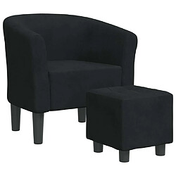 Maison Chic Fauteuil cabriolet et repose-pieds,Fauteuil luxe pour relax noir velours -MN58038